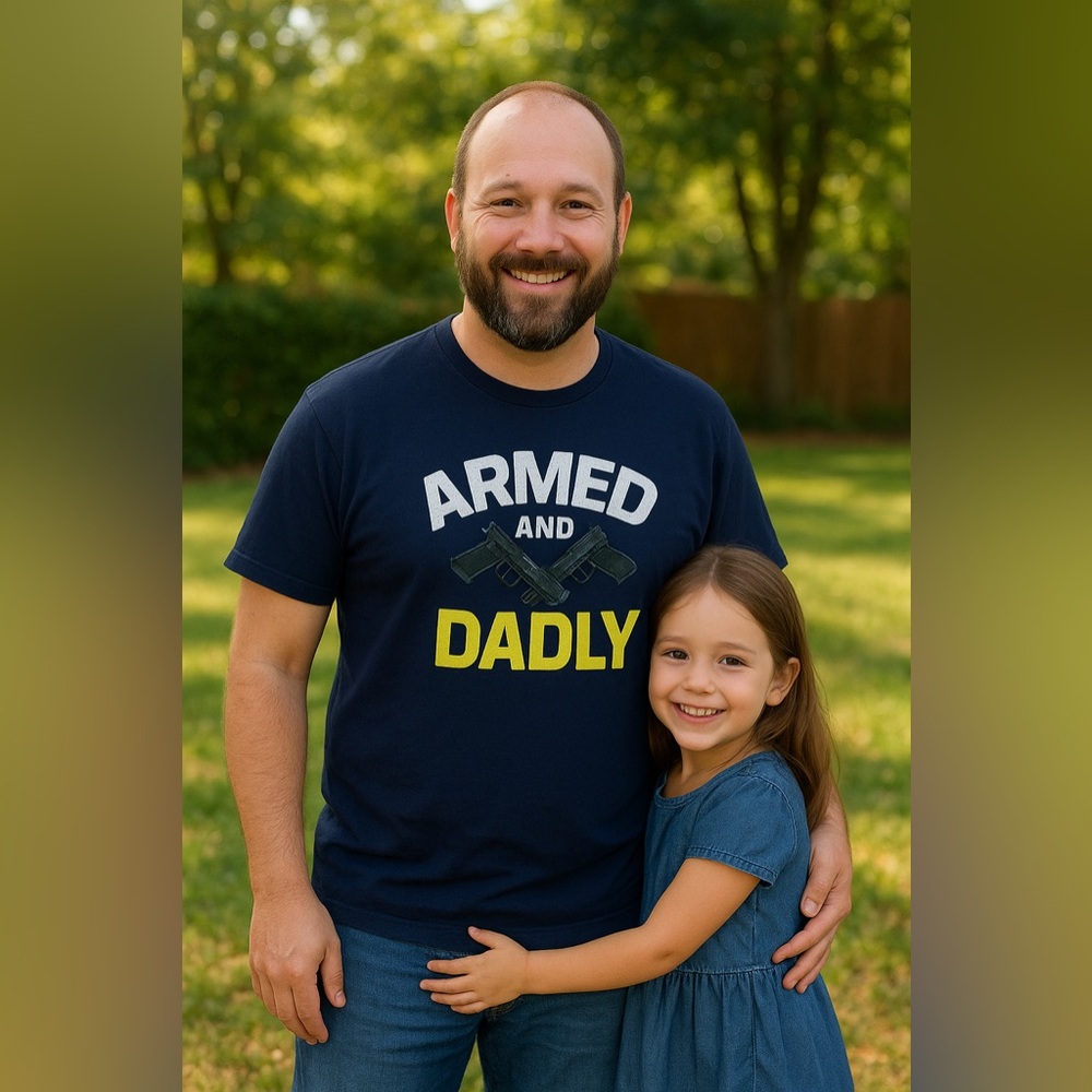 American Apparel Armed And Dadly T-shirt Size XL  Blue